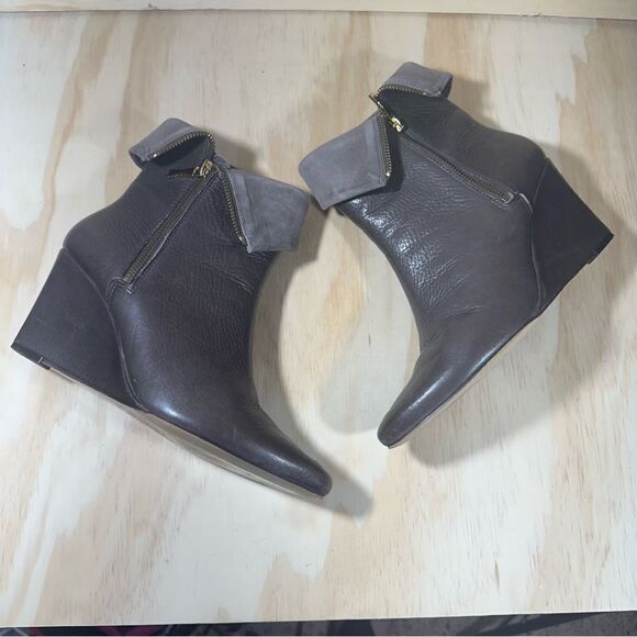 Kate Spade Brown Wedge Boots Women’s Size 9 - Picture 3 of 7